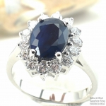 แหวนเงินแท้ 92.5% ฝังพลอยไพลินแท้