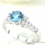 แหวนเงินแท้ 92.5% ฝังพลอยสวิสบลูโทปาซแท้