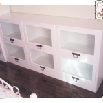 น้องปลาดาว รีวิววิธีทำ : ตู้เก็บของขาวพ่น ซ่อนบาน ไม้ยางจ๊อยส์ วางซ้อนได้ วางเดี่ยวได้