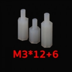 น็อตพลาสติก M3x12+6 (สีขาว)