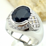 แหวนเงินแท้ 92.5% ฝังพลอยไพลินแท้ MR00500-BSA