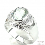 แหวนเงินแท้ 92.5% ฝังพลอยกรีนแอมิทิสต์แท้ MR00034-GAM