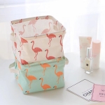 กระเป๋าเครื่องสำอาง กระเป๋าใส่ของใช้ กระเป๋าผ้า รุปนกฟลามิงโก สีพาสเทล