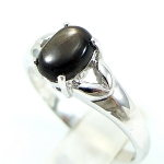 แหวนเงินแท้ 92.5% ฝังพลอยสตาร์แซฟไฟร์แท้