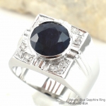 แหวนเงินแท้ 92.5% ฝังพลอยไพลินแท้ MR00432-BSA