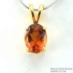 จี้เงินแท้ 92.5% ฝังพลอยซิทรินแท้ EP00457-CIT-GP