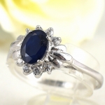 แหวนเงินแท้ 92.5% ฝังพลอยไพลินแท้