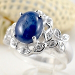 แหวนเงินแท้ 92.5% ฝังพลอยไพลินแท้