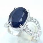 แหวนเงินแท้ 92.5% ฝังพลอยไพลินแท้