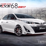 ชุดแต่ง New Yaris ATIV รุ่น Drive68 ชุด 5ชิ้น พร้อมสปอยเลอร์ท้ายแบบยก