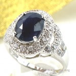 แหวนเงินแท้ 92.5% ฝังพลอยไพลินแท้