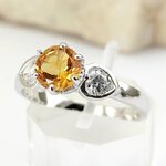 SKJewelryfactory แหวนซิทรินแท้ สีเหลืองดุจดั่งบุษราคัม พลอยประกายสวยงาม เนื้อใสสะอาด ER00349-CIT