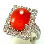 แหวนเงินแท้ 92.5% ฝังพลอยคาร์นีเลียนแท้