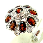 แหวนเงินแท้ 92.5% ฝังพลอยโกเมนแท้