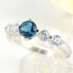 แหวนเงินแท้ 92.5% ฝังพลอยลอนดอนบลูโทปาซแท้