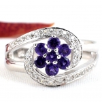 แหวนเงินแท้ 92.5% ฝังพลอยแอมิทิสต์แท้