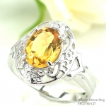 แหวนเงินแท้ 92.5% ฝังพลอยซิทรินแท้