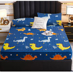 ผ้าปูที่นอนกันน้ำซึม พร้อมปลอกหมอน ผ้าปูที่นอนสะท้อนน้ำ ผ้าคลุมเตียงนอนสะท้อนน้ำได้ผ้าคลุมเตียงที่นอนระบายอากาศได้ดี ลายการ์ตูน