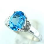 แหวนเงินแท้ 92.5% ฝังพลอยโทปาซแท้