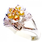 แหวนเงินแท้ 92.5% ฝังพลอยบุษราคัมแท้