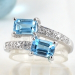 แหวนเงินแท้ 92.5% ฝังพลอยโทปาซแท้