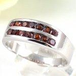 แหวนเงินแท้ 92.5% ฝังพลอยโกเมนแท้