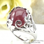 แหวนเงินแท้ 92.5% ฝังพลอยทับทิมแท้ ER01334-RBC