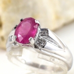 แหวนเงินแท้ 92.5% ฝังพลอยทับทิมแท้