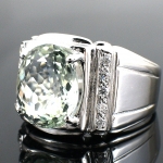 แหวนเงินแท้ 92.5% ฝังพลอยกรีนแอมิทิสต์แท้