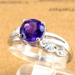 แหวนเงินแท้ 92.5% ฝังพลอยแอมิทิสต์แท้