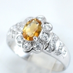 แหวนเงินแท้ 92.5% ฝังพลอยซิทรินแท้