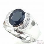 แหวนเงินแท้ 92.5% ฝังพลอยไพลินแท้ MR00034-BSA