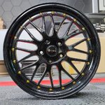 ล้อ KS014 ขอบ18x8.0 5x114.3 ET 35 สีดำด้าเงาหมุดทอง *ราคาต่อวง