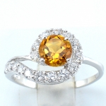 แหวนเงินแท้ 92.5% ฝังพลอยซิทรินแท้