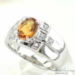 แหวนเงินแท้ 92.5% ฝังพลอยซิทรินแท้