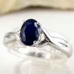 แหวนเงินแท้ 92.5% ฝังพลอยไพลินแท้