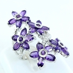 แหวนเงินแท้ 92.5% ฝังพลอยแอมิทิสต์แท้