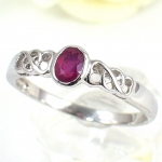 แหวนเงินแท้ 92.5% ฝังพลอยทับทิมแท้ ER01742-RBY