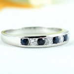 SKJewelryfactory แหวนแถวไพลินแท้ สลับเพชร เหมาะกับใส่ติวนิ้วทุกๆวัน ER00317-BSA2