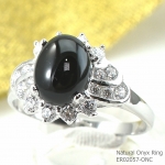 SKJewelryFactory แหวนนิลแท้ ล้อมเพชร วงนี้ใส่นิ้วกลางสวยๆ ER02057-ONC