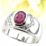 แหวนเงินแท้ 92.5% ฝังพลอยทับทิมแท้ MR00570-RBY