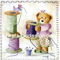 กระดาษเดคูพาจพิมพ์ลาย สำหรับทำงาน เดคูพาจ Decoupage งานฝีมือ งาน Handmade แนวภาพ หมีกะด้าย :) หมีน้อย เท็ดดี้ แบร์ teddy bear แต่งตัวสวยหวานเตรียมงานเย็บปักถักร้อย (ปลาดาวดีไซน์) A5