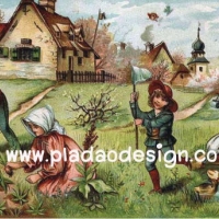 กระดาษเดคูพาจพิมพ์ลาย สำหรับทำงาน เดคูพาจ Decoupage งานฝีมือ งาน Handmade แนวภาพ บ้านและสวน สไตล์คันทรี ชีวิตในวันพักผ่อนสบายๆ ณ บ้านชนบทแถบยุโรป (pladao design) A5