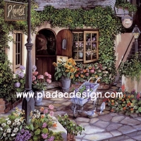 กระดาษสาพิมพ์ลาย สำหรับทำงาน เดคูพาจ Decoupage แนวภาพ เบื้องหลังร้านขายดอกไม้ ย่อมมีดอกไม้งามแอบซ่อนอยู่ อิอิ A5
