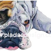 กระดาษสาพิมพ์ลาย สำหรับทำงาน เดคูพาจ Decoupage แนวภาพ บูลด๊อกน้อยรอยรัก หมาเหงาหน้าเป็นงี้นี่เอง ^^ A5