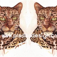 กระดาษเดคูพาจพิมพ์ลาย สำหรับทำงาน เดคูพาจ Decoupage งานฝีมือ งาน Handmade แนวภาพ เสือดาวดุ๊ดุ เป็นภาพวาดสีน้ำ (ปลาดาวดีไซน์) A5