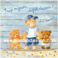 กระดาษเดคูพาจพิมพ์ลาย สำหรับทำงาน เดคูพาจ Decoupage งานฝีมือ งาน Handmade แนวภาพ พี่หนุ่มน้อยแร๊ปเปอร์จูงมือ 2 น้องหมี เท็ดดี้ แบร์ Teddy Bearไปแต่งตัวไปเที่ยว (pladao design) A5