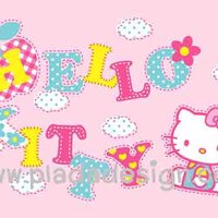 กระดาษสาพิมพ์ลาย สำหรับทำงาน เดคูพาจ Decoupage แนวภาำพ hello kitty สวีทมาก เป็นชื่อ Hello Kitty ลายปะชุน น่ารักมากๆ สีชมพูอ่อน (ปลาดาวดีไซน์) A5
