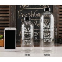 พร้อมส่ง ขวดใส่น้ำ Pongdang Water น้ำดีท็อกสุดฮิตในเกาหลี ทำจากแก้ว Borosilicate - ขนาด 800 ml.