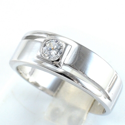 แหวนเงินแท้ 92.5% ฝังเพชรCZ ER01209-WCZ